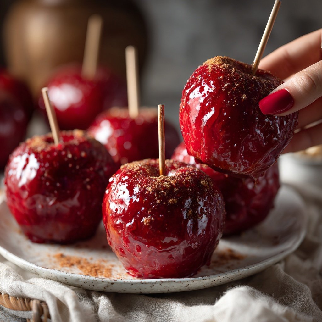 Red Candy Apples With Cinnamon