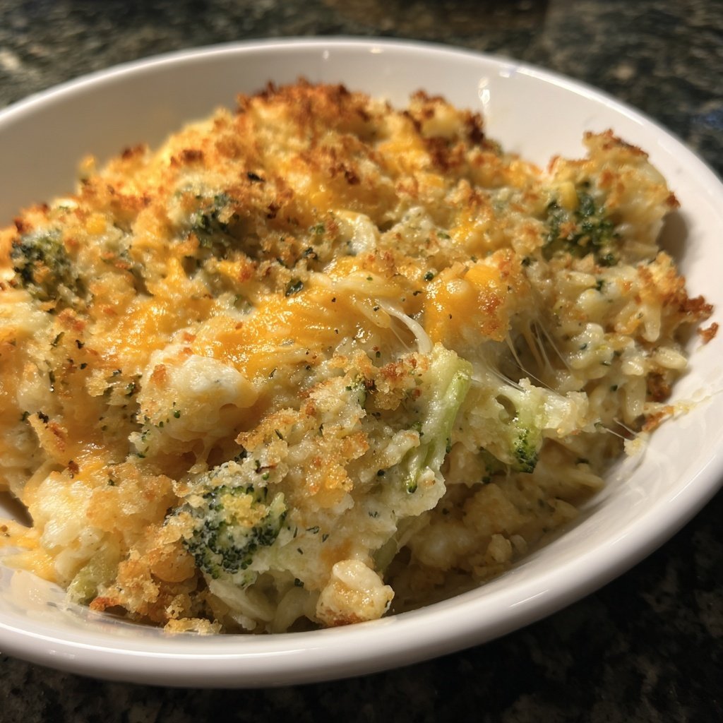 Sunday Creamy Broccoli Orzo Bake