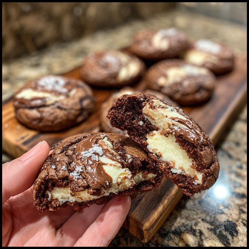 Brownie Mix Cookies With Cream Cheese Swirl