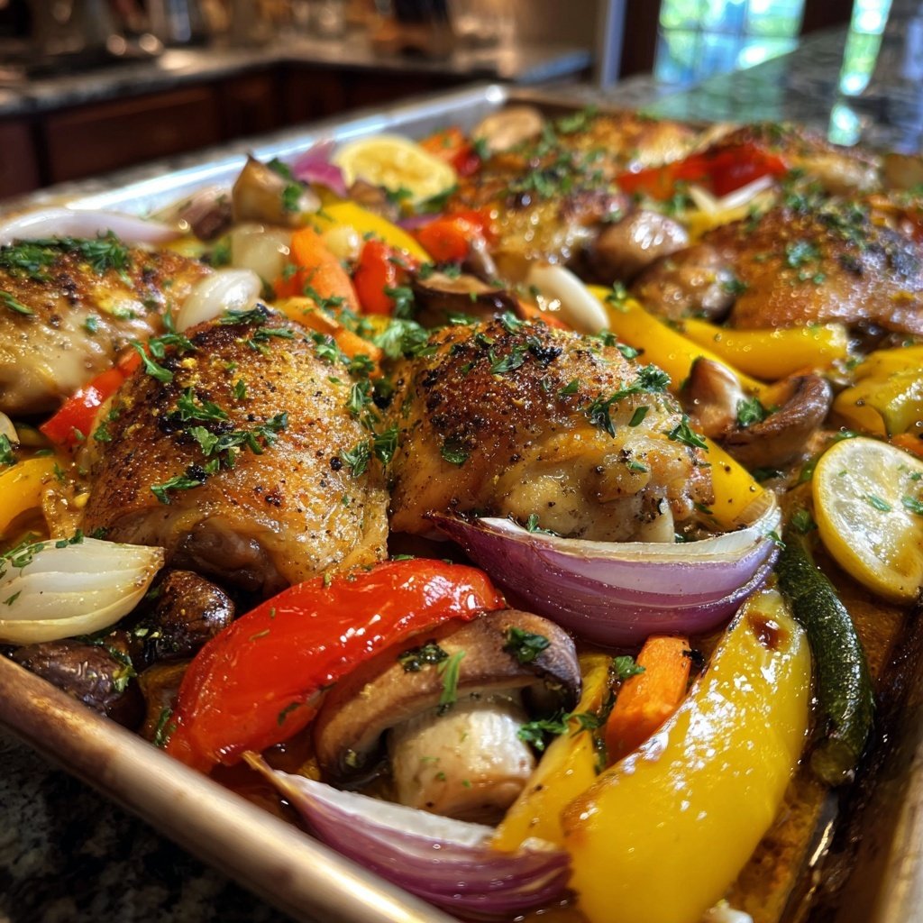 Healthy Sheet Pan Lemon Chicken Dinner