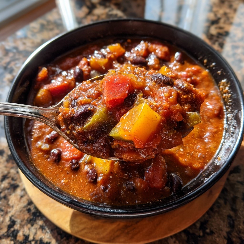 Healthy Crockpot Black Bean Chili