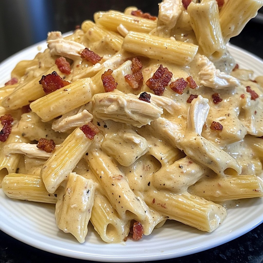 Creamy Chicken Bacon Ranch Pasta