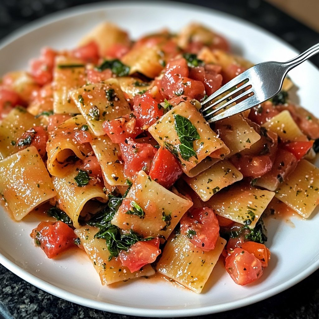 Delicious Spinach Tomato Pasta