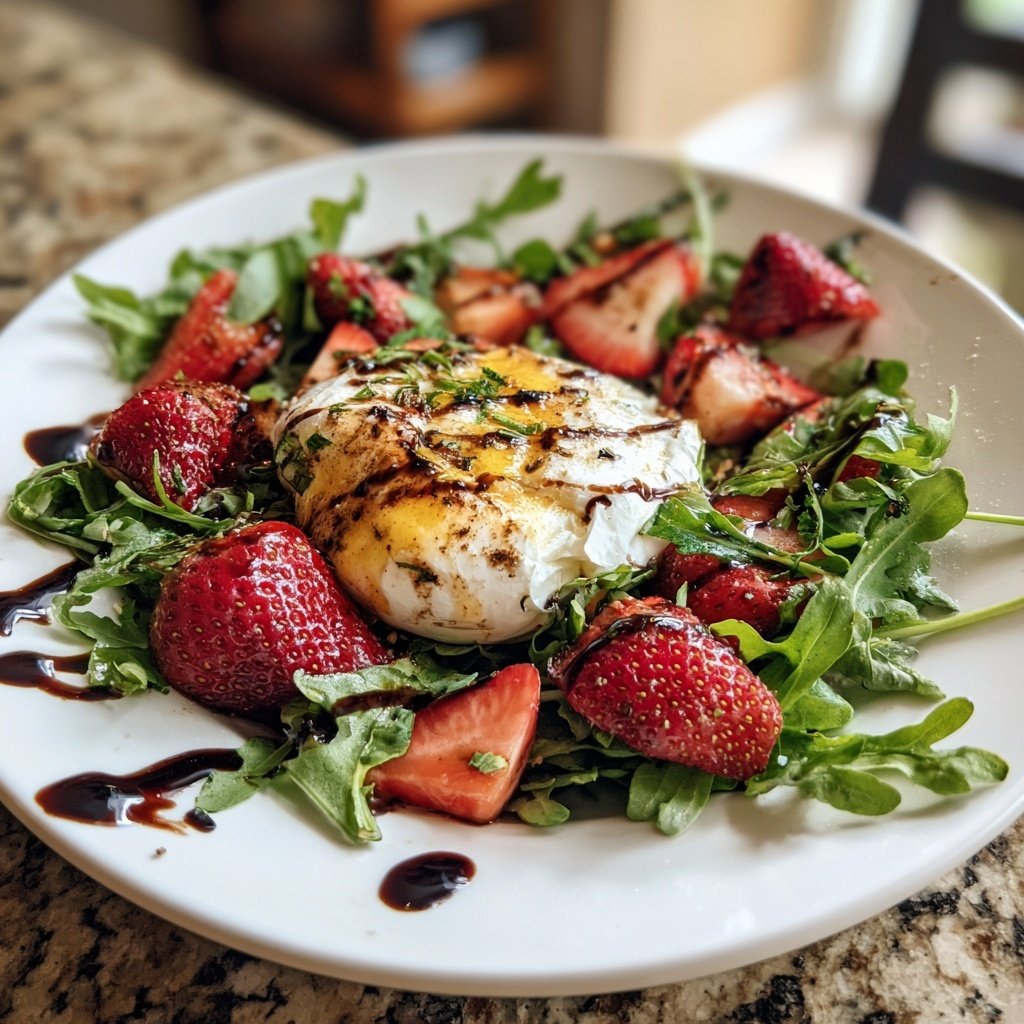 Roasted Strawberry Burrata Salad