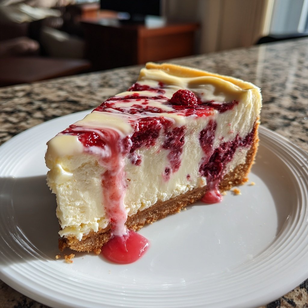 White Chocolate Raspberry Cheesecake