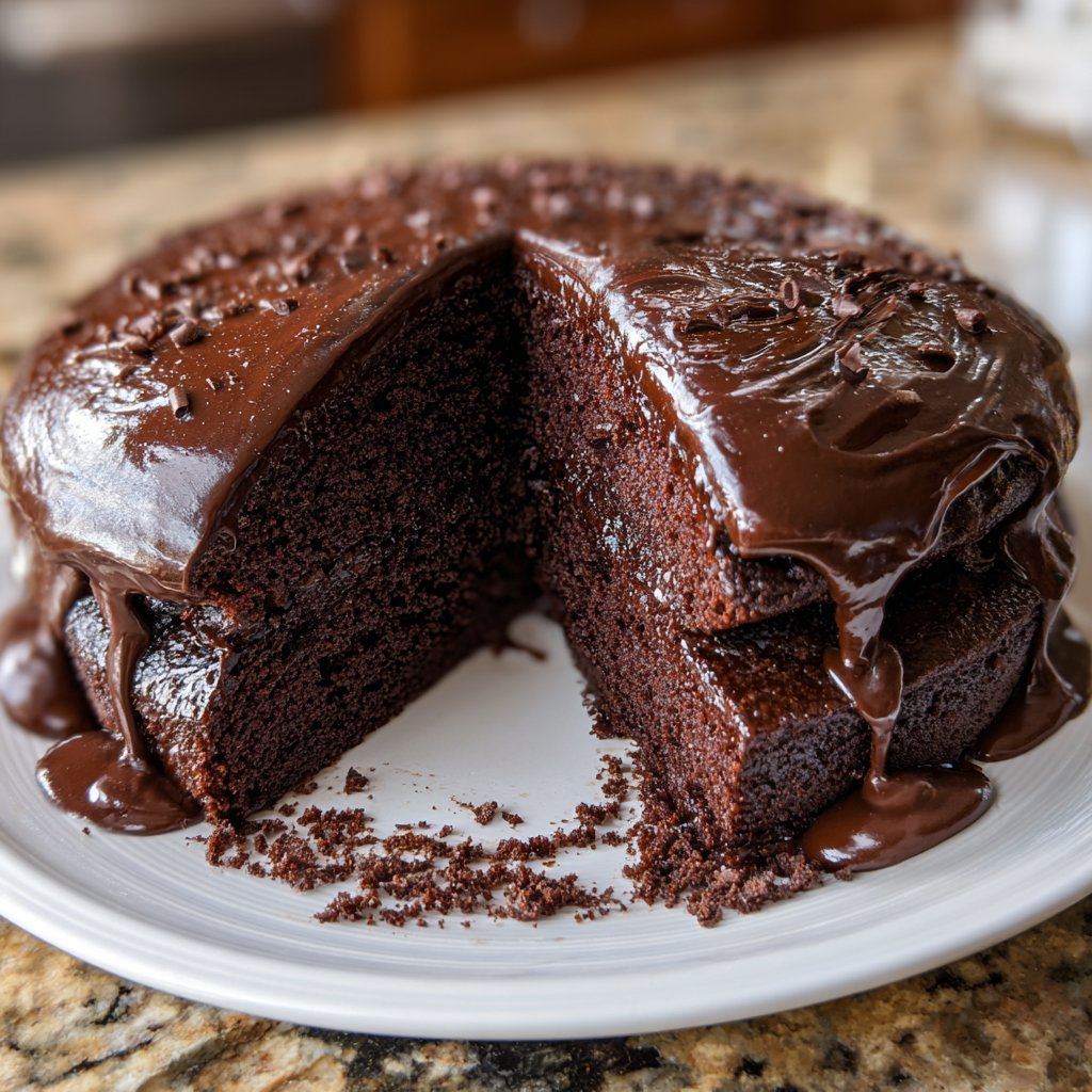 Moist Chocolate Cake With Rich Ganache