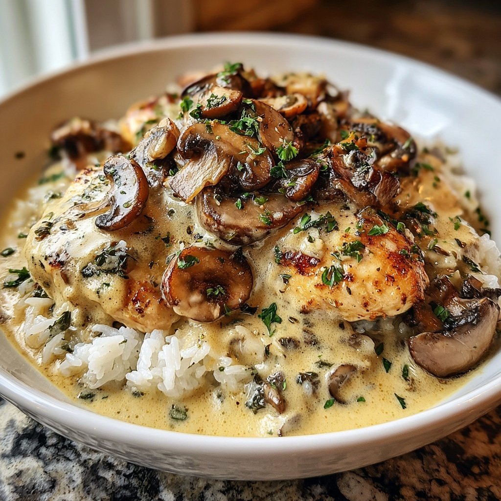 Creamy Mushroom Chicken And Rice