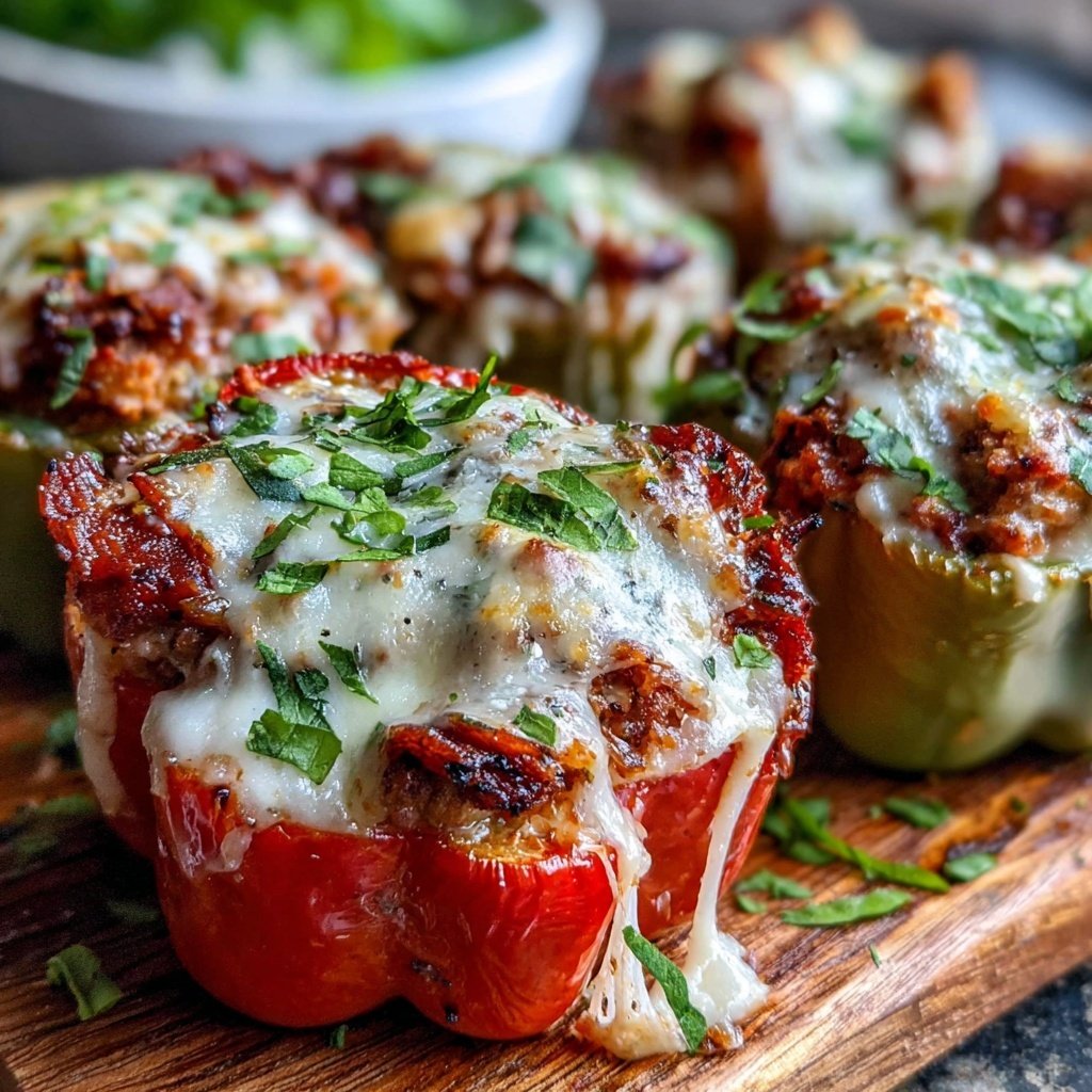 Ground Chicken Stuffed Bell Peppers